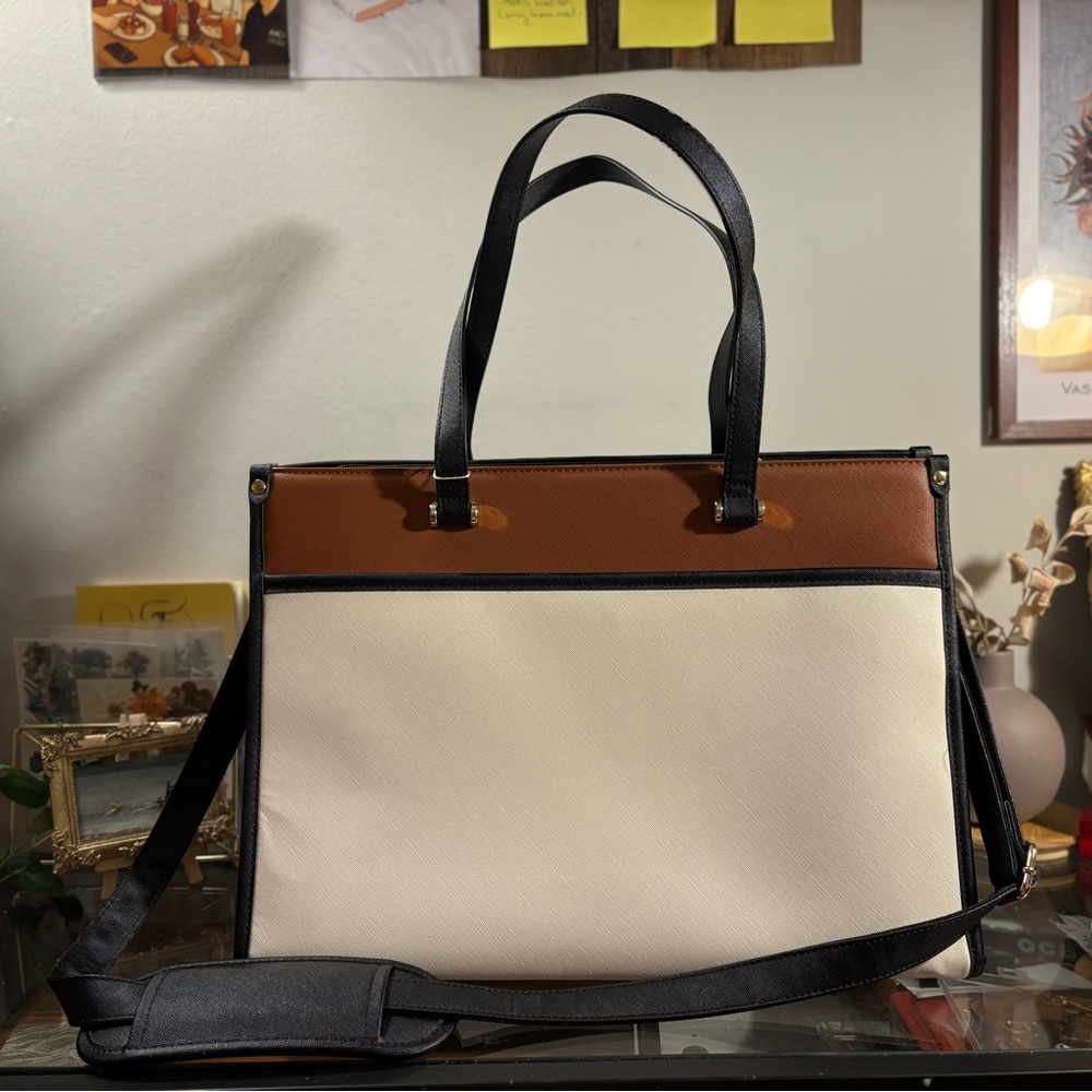 NWT LoveVook Professional Faux Leather Laptop Tote Bag - Picture 2 of 9